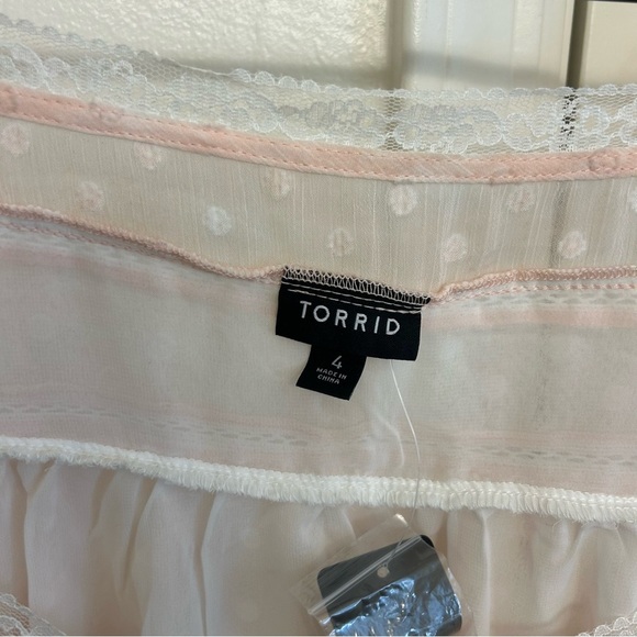 NWT Torrid 4x Pink Tie Dye Clip Dot Chiffon Blouse Sleeveless Ruffle Button Top - Picture 4 of 11